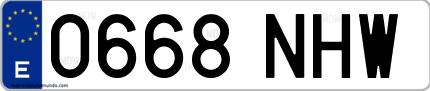 Ejemplo de matrícula de coche ordinaria 0668 NHW