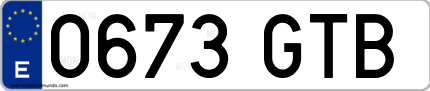 Ejemplo de matrícula de coche ordinaria 0673 GTB