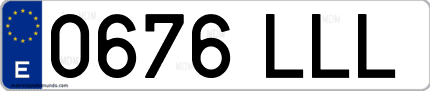 Ejemplo de matrícula de coche ordinaria 0676 LLL