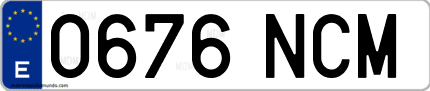 Ejemplo de matrícula de coche ordinaria 0676 NCM
