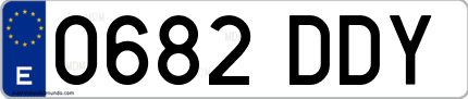 Ejemplo de matrícula de coche ordinaria 0682 DDY