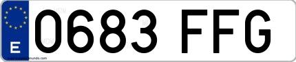 Ejemplo de matrícula española 0683 FFG