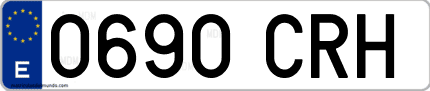 Ejemplo de matrícula de coche ordinaria 0690 CRH
