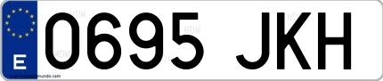 Ejemplo de matrícula española 0695 JKH