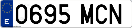 Ejemplo de matrícula de coche ordinaria 0695 MCN
