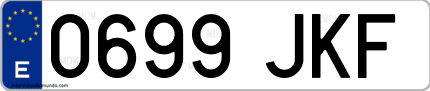 Ejemplo de matrícula de coche ordinaria 0699 JKF