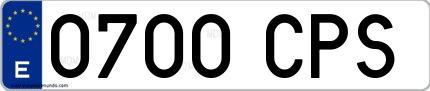 Ejemplo de matrícula española 0700 CPS