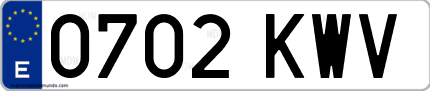 Ejemplo de matrícula de coche ordinaria 0702 KWV