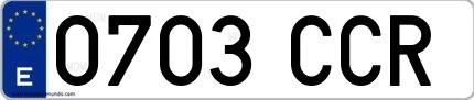 Ejemplo de matrícula española 0703 CCR