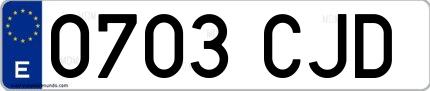 Ejemplo de matrícula española 0703 CJD