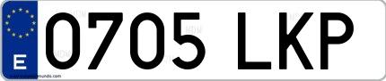 Ejemplo de matrícula española 0705 LKP