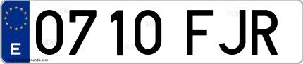 Ejemplo de matrícula española 0710 FJR