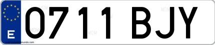 Ejemplo de matrícula española 0711 BJY
