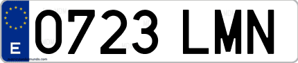 Ejemplo de matrícula de coche ordinaria 0723 LMN