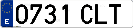 Ejemplo de matrícula de coche ordinaria 0731 CLT