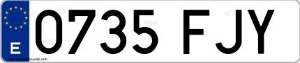 Ejemplo de matrícula española 0735 FJY