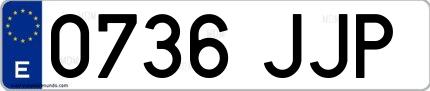 Ejemplo de matrícula española 0736 JJP