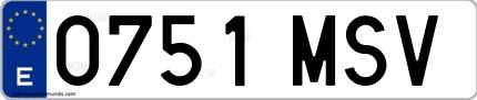 Ejemplo de matrícula española 0751 MSV