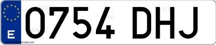 Ejemplo de matrícula española 0754 DHJ
