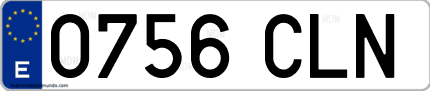 Ejemplo de matrícula de coche ordinaria 0756 CLN