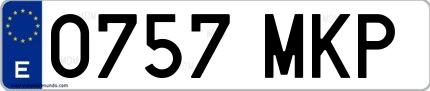 Ejemplo de matrícula española 0757 MKP