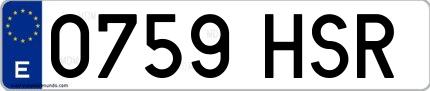 Ejemplo de matrícula española 0759 HSR