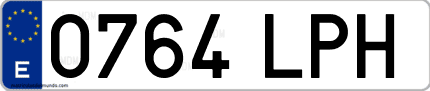 Ejemplo de matrícula de coche ordinaria 0764 LPH
