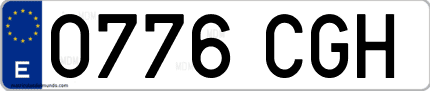 Ejemplo de matrícula de coche ordinaria 0776 CGH