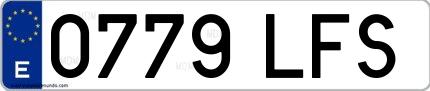 Ejemplo de matrícula española 0779 LFS