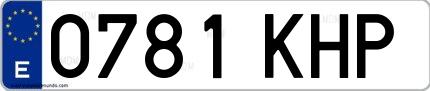 Ejemplo de matrícula española 0781 KHP