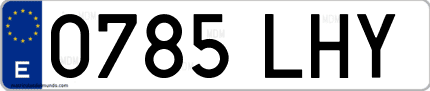 Ejemplo de matrícula de coche ordinaria 0785 LHY