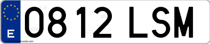 Ejemplo de matrícula de coche ordinaria 0812 LSM