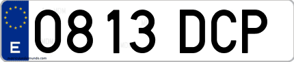 Ejemplo de matrícula de coche ordinaria 0813 DCP