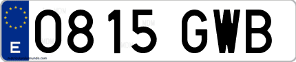 Ejemplo de matrícula de coche ordinaria 0815 GWB