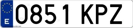 Ejemplo de matrícula española 0851 KPZ