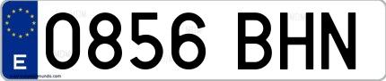 Ejemplo de matrícula española 0856 BHN