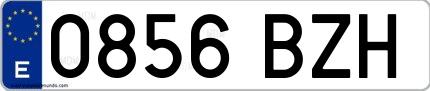 Ejemplo de matrícula española 0856 BZH