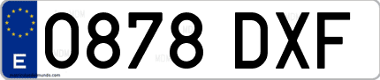 Ejemplo de matrícula de coche ordinaria 0878 DXF