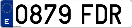 Ejemplo de matrícula de coche ordinaria 0879 FDR