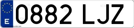 Ejemplo de matrícula española 0882 LJZ