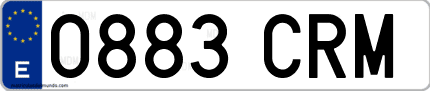 Ejemplo de matrícula de coche ordinaria 0883 CRM