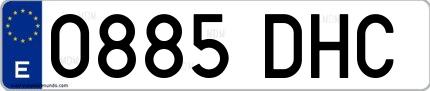 Ejemplo de matrícula española 0885 DHC