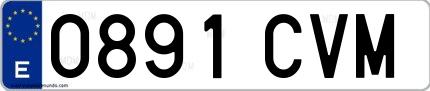 Ejemplo de matrícula española 0891 CVM