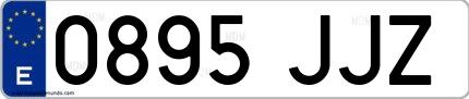 Ejemplo de matrícula española 0895 JJZ