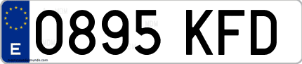Ejemplo de matrícula de coche ordinaria 0895 KFD