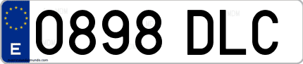 Ejemplo de matrícula de coche ordinaria 0898 DLC