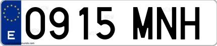 Ejemplo de matrícula española 0915 MNH