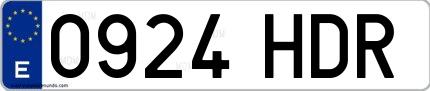 Ejemplo de matrícula española 0924 HDR