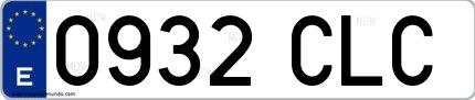 Ejemplo de matrícula española 0932 CLC