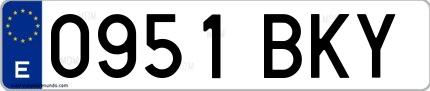 Ejemplo de matrícula española 0951 BKY